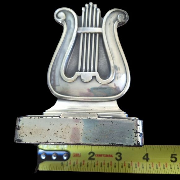 Harp Lyre Heavy Metal Art Deco Bookends Silver Toned Vintage PMC Made in USA - Picture 16 of 16